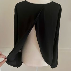 Open Back Long Sleeve Blouse